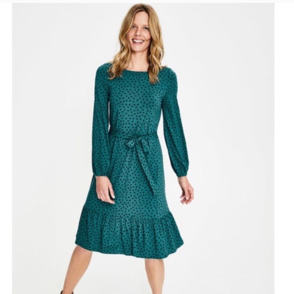 Boden Holly Jersey Midi Dress Polka Dots